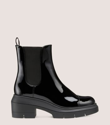 Stuart Weitzman Norah Patent Leather Chelsea Boots In Black