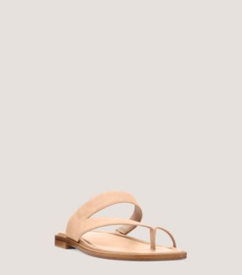 Stuart Weitzman,Lyla Flat Sandal,Sandal,Suede,Ginger,Side View