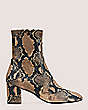 Stuart Weitzman,YULIANA 60,Bootie,Stretch Printed Python Embossed Leather,Ginger,Front View
