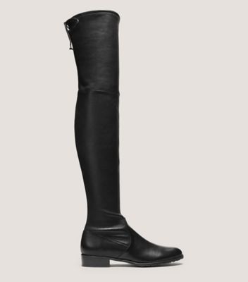 Stuart Weitzman,Lowland,Boot,Stretch Nappa Leather,Black,Front View