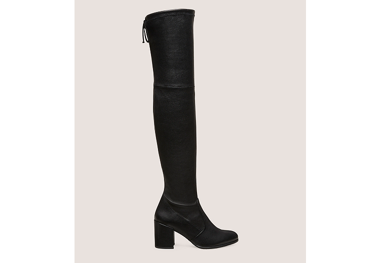 Stuart Weitzman,Tieland,Boot,Stretch Nappa Leather,Black,Front View