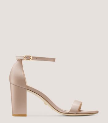 Nearlynude Strap Heel Leather Sandal | Stuart Weitzman