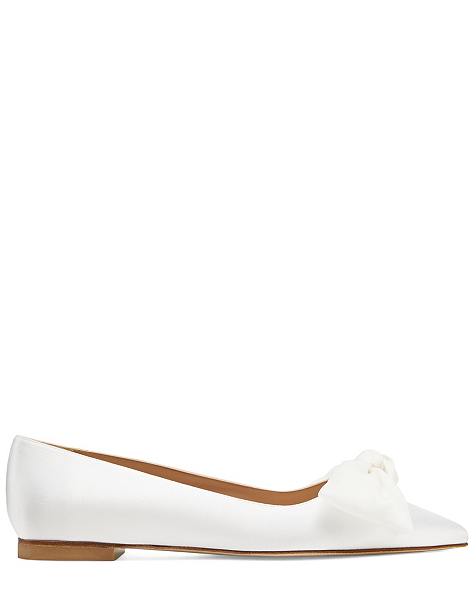 ANNY MESH BOW FLAT, White & Cream, ProductTile