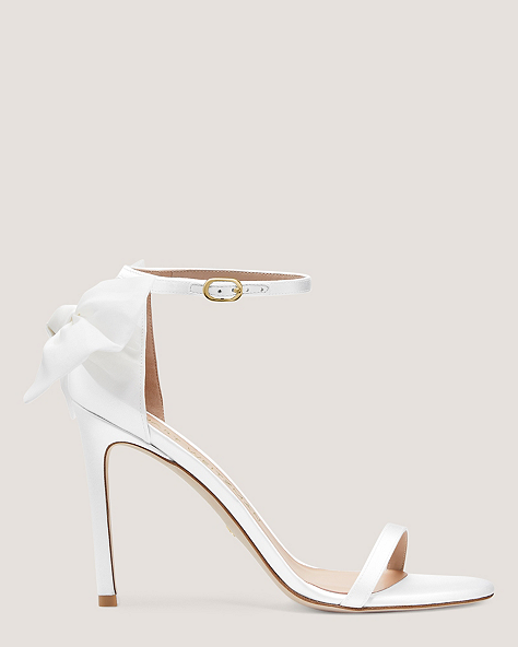 NUDISTSONG MESH BOW SANDAL, White & Cream, ProductTile