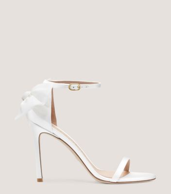 Nudistsong Mesh Bow Sandal, White & Cream, ProductTile