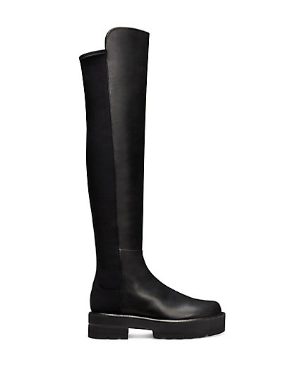 STUART WEITZMAN black smooth quilted leather TALL BOOTS fabulous new $695 