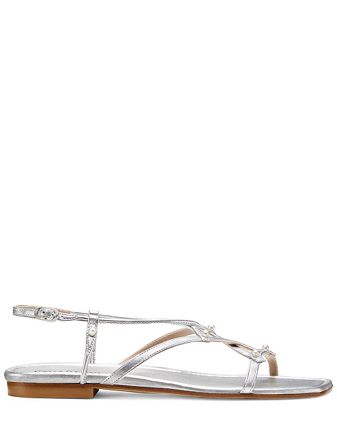 ASTRID FLAT SANDAL, Silver, ProductTile