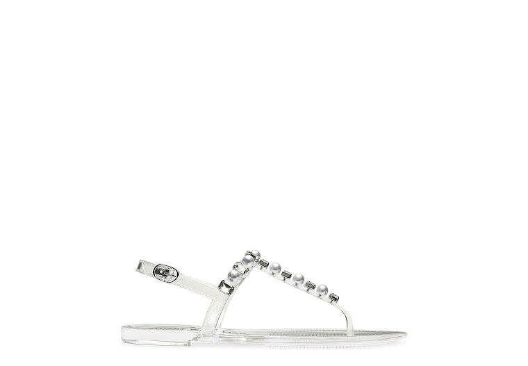 GOLDIE CRYSTAL JELLY SANDAL, Clear, Product image number 0