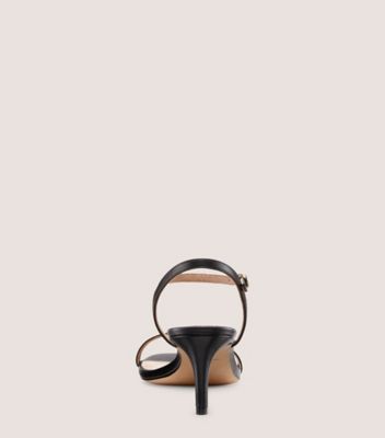 Stuart Weitzman,Dancer 60 Sandal,Sandal,Leather,Black,Back View
