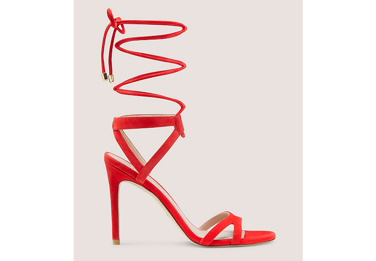 SOIREE 100 LACE-UP SANDAL, Coral, Product image number 0