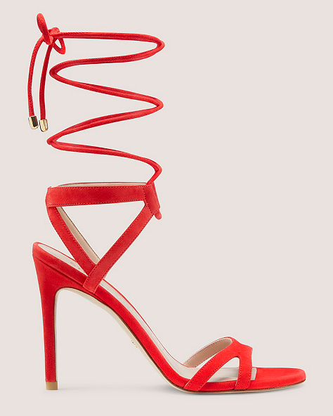 SOIREE 100 LACE-UP SANDAL, Coral, ProductTile