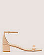 Stuart Weitzman,Nudistcurve 35 Block Sandal,Sandal,Patent leather,Adobe Beige,Front View