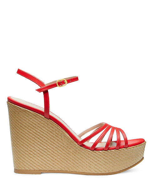 SOIREE STRAPPY WEDGE SANDAL, Coral, ProductTile