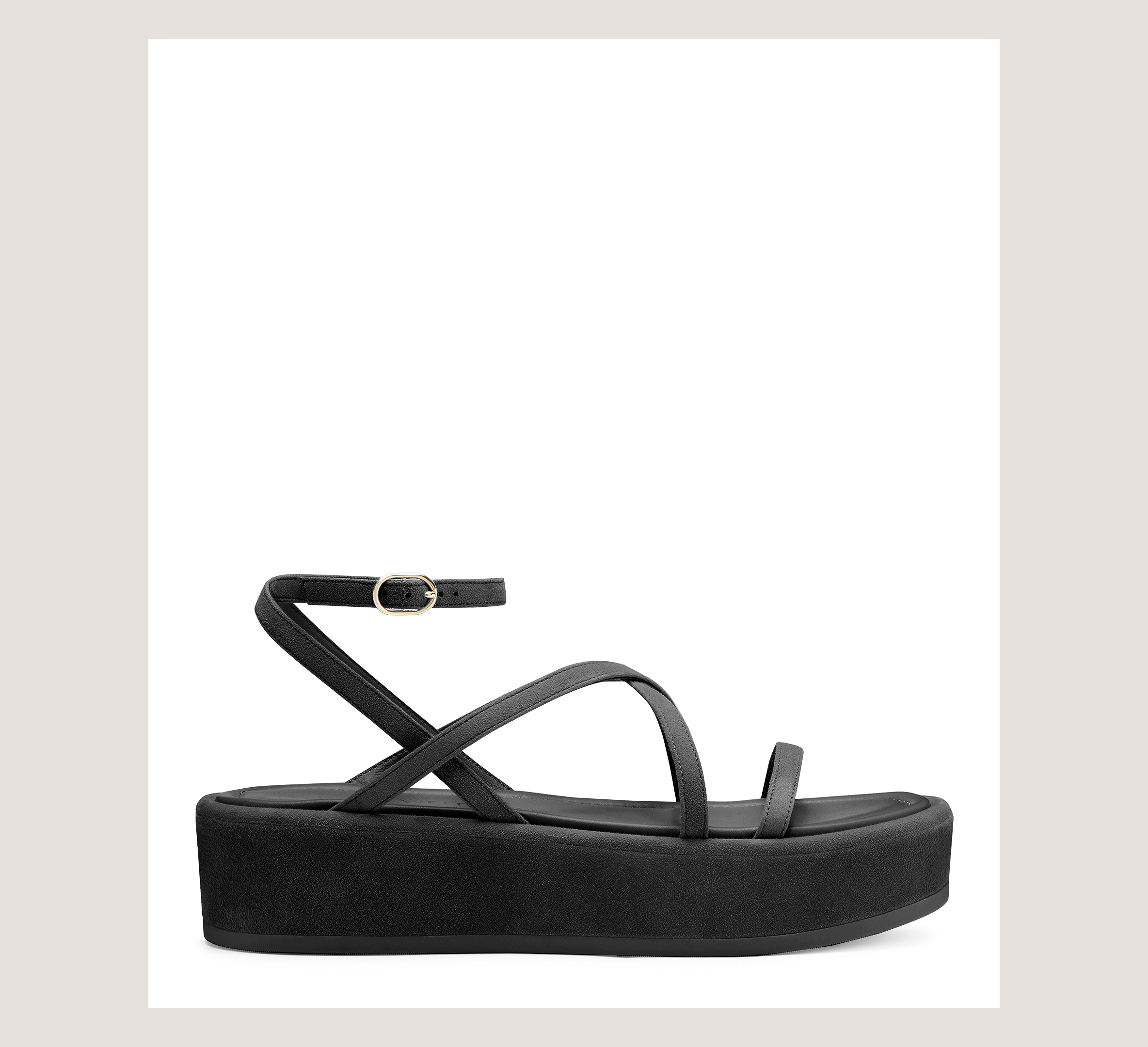 Stuart Weitzman Women's Summerlift Leather Flatform Ankle-strap Sandals In Black