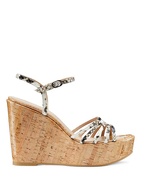 SOIREE STRAPPY WEDGE SANDAL, Black & white, ProductTile