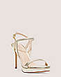 Stuart Weitzman,Mariposa 80 Platform Sandal,Sandal,Metallic leather,Platino Gold,Side View