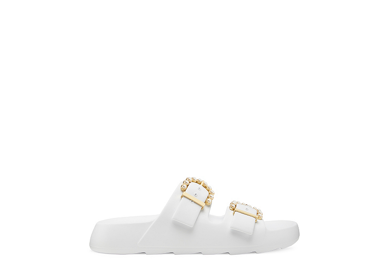 PEARL BUCKLE SLIDE, White, Product image number 0