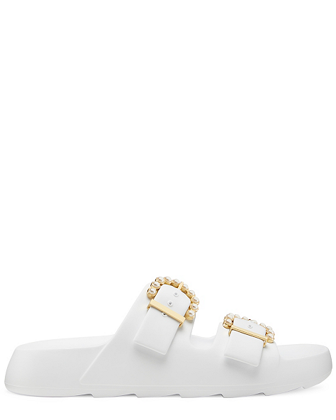 PEARL BUCKLE SLIDE, White, ProductTile