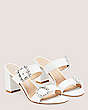 Stuart Weitzman,Pearl Geo Buckle 75 Slide,Slide,Lacquered Nappa Leather,White,Angle View