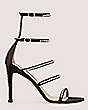Stuart Weitzman,Nudistglam 100 Gladiator Sandal,Sandal,Satin & crystal,Black,Front View