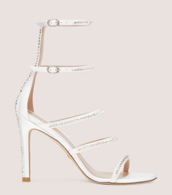 Stuart Weitzman Nudistglam 100 Gladiator Sandal In White & Clear