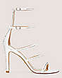 Stuart Weitzman,Nudistglam 100 Gladiator Sandal,Sandal,Satin & crystal,White & Clear,Front View