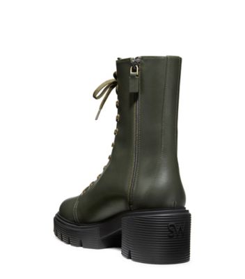 Stuart Weitzman,SOHO BOOTIE,Bootie,Leather,Cargo Green