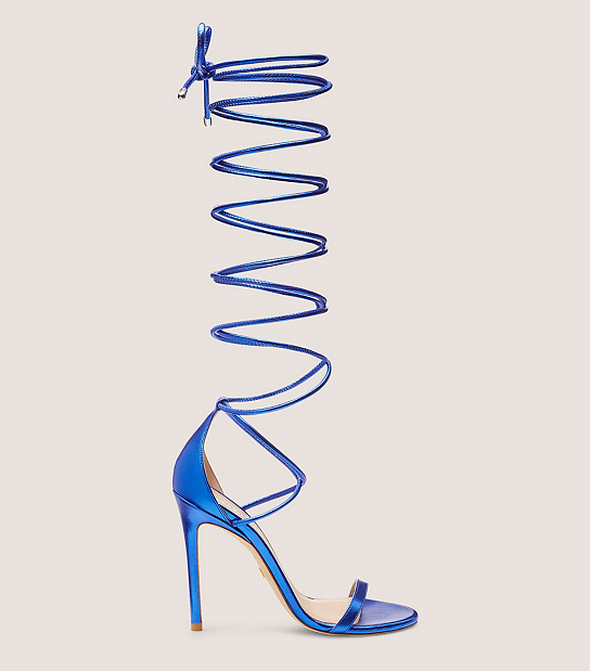 Mujer Zapatos de Tacones de Sandalias de tacón Sandalias Nudistwrap con tacón stiletto de 110mm Stuart Weitzman de Cuero de color Azul 