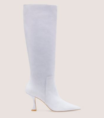 Stuart Weitzman,XCURVE 85 SLOUCH BOOT,Boot,Suede,Cloud,Front View