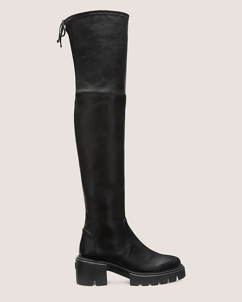 Stuart Weitzman,SOHOLAND BOOT,Boot,Stretch Nappa Leather,Black,Front View