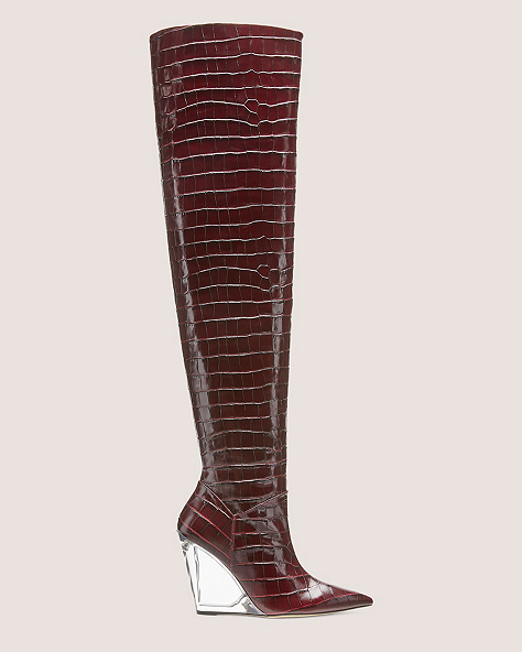 Lucite 100 Wedge Boot, Plum, ProductTile