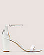 Stuart Weitzman,Disney X SW Nearlynude Sandal,Sandal,Satin & crystal,White & Clear,Front View