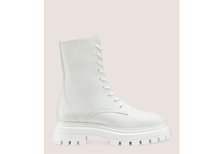 BEDFORD SLEEK LACE-UP BOOTIE, White Tonal, Product
