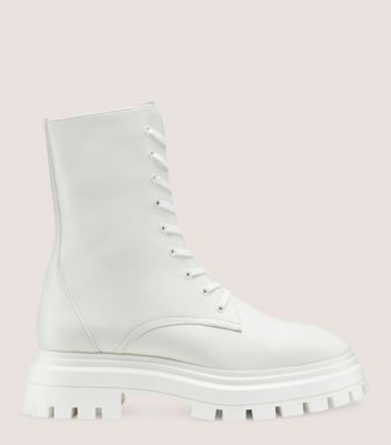 BEDFORD SLEEK LACE-UP BOOTIE, White Tonal, ProductTile