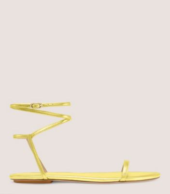 Shop Stuart Weitzman Barelynude Flat Sandal The Sw Outlet In Key Lime