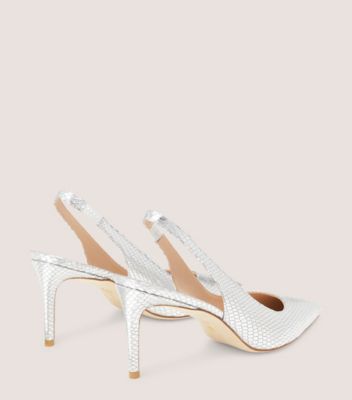 slingback heels silver