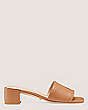 Stuart Weitzman,Cayman 35 Block Slide,Slide,Lacquered Nappa Leather,Tan,Front View