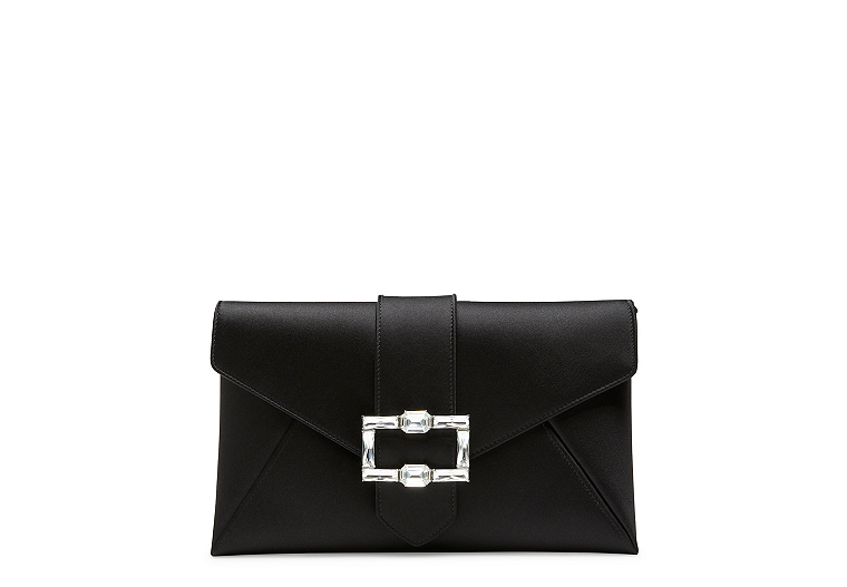 The Loveletter Shine Buckle Clutch, Black & Clear, Product image number 0