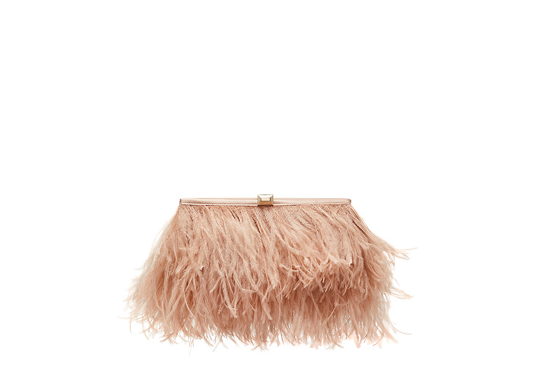 The VIP Plume Clutch, Poudre/Adobe, Product