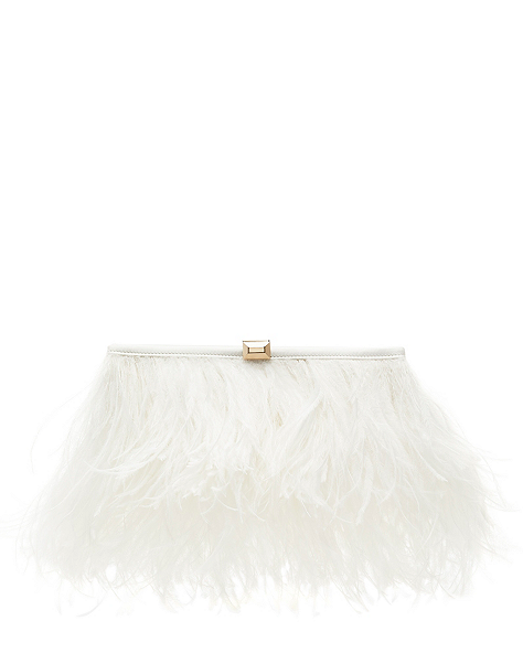 The VIP Plume Clutch, White, ProductTile