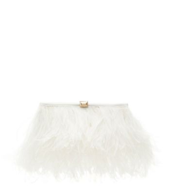 The VIP Plume Clutch, White, ProductTile