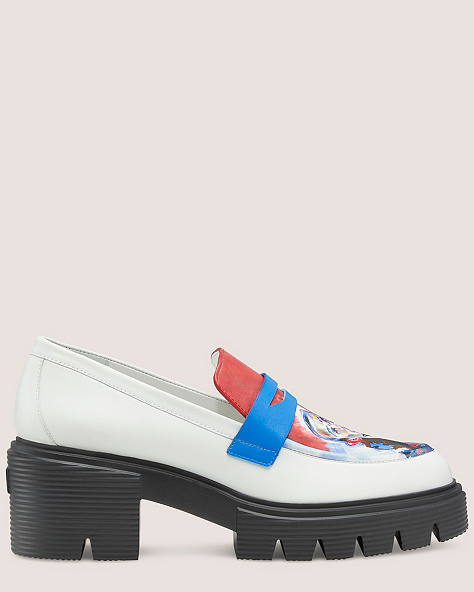 SW x KidSuper Soho Loafer, White & Coral Multi, ProductTile