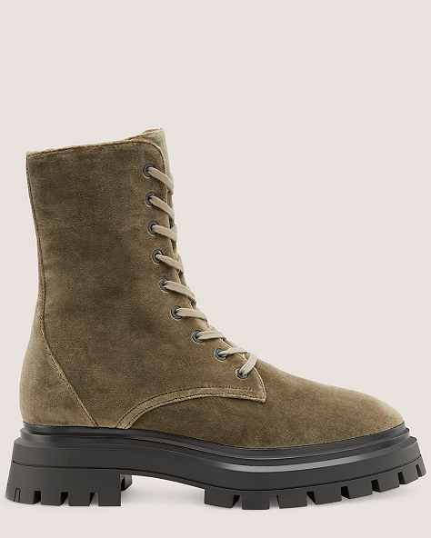 Bedford Sleek Lace-Up Bootie, Cargo Green, ProductTile
