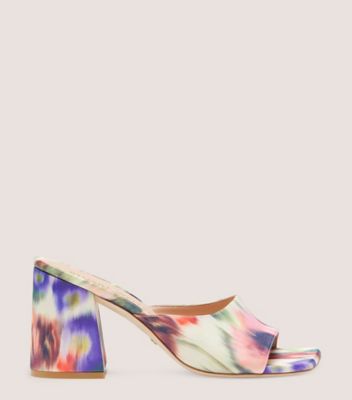 Stuart Weitzman Tia 85 Flareblock Slide In Watercolor
