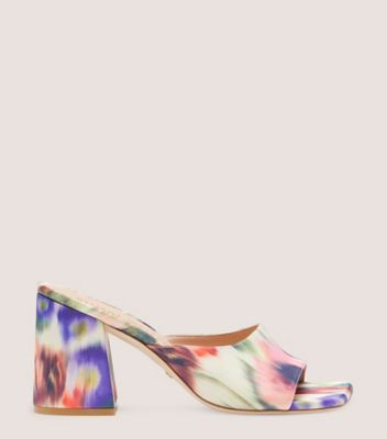 Shop Stuart Weitzman Tia 85 Flareblock Slide The Sw Outlet In Watercolor