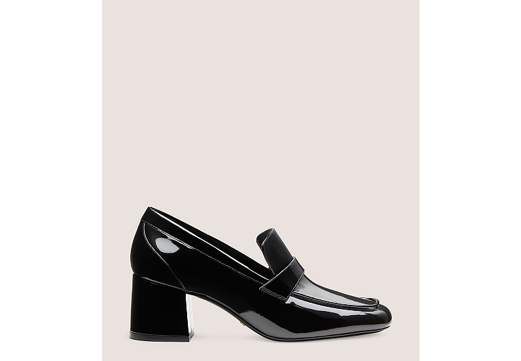 Stuart Weitzman,Sleek 60 Loafer,Loafer,Patent leather,Black,Front View