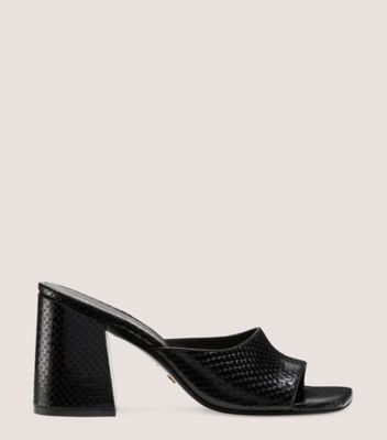 Stuart Weitzman Tia 85 Flareblock Slide In Black