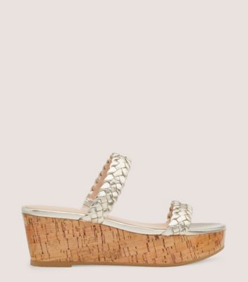 Aleena Woven Summer Slide Wedge, Platino Gold, ProductTile