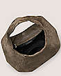 Stuart Weitzman,THE MODA HOBO BAG,Hobo bag,Textured Suede,Charcoal,Top View