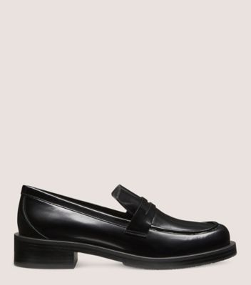 Stuart Weitzman,PALMER BOLD LOAFER,Loafer,Spazzolato,Black,Front View